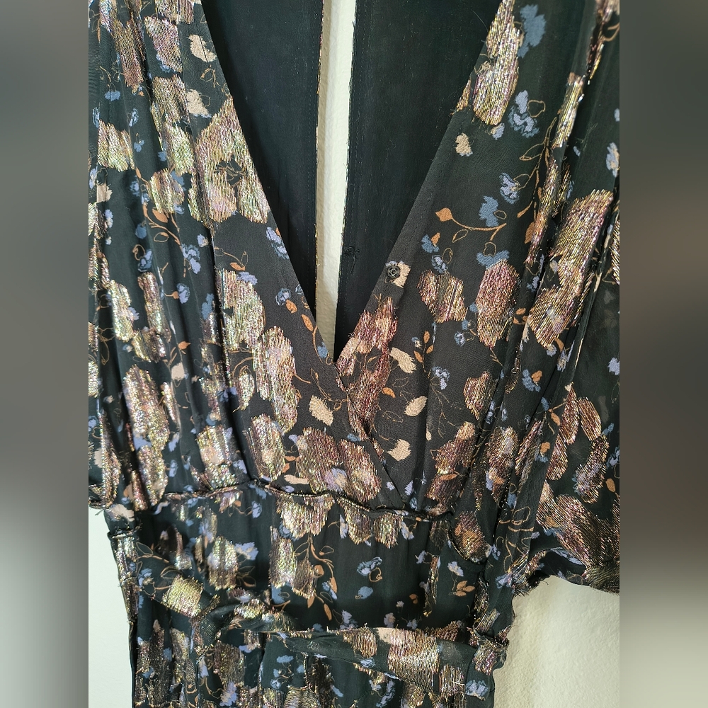 Beautiful ba&sh Lady Dress Size 1 (Small, US 4) Midi Length Silk Floral - Picture 3 of 15